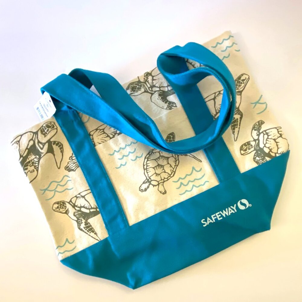 Safeway Hawaii Mini Canvas Tote Lunch Bag Sea Turtle "Honu" 🐢 Rare! NWT - Picture 3 of 4